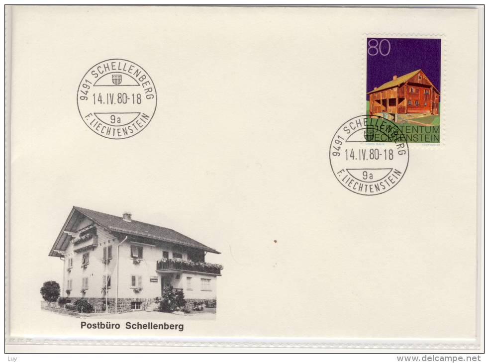 FL - 9491  SCHELLENBERG, Last Day Cancelation 1980,  Postbüro SCHELLENBERG  On Cover And Stamp - Maschinenstempel (EMA)