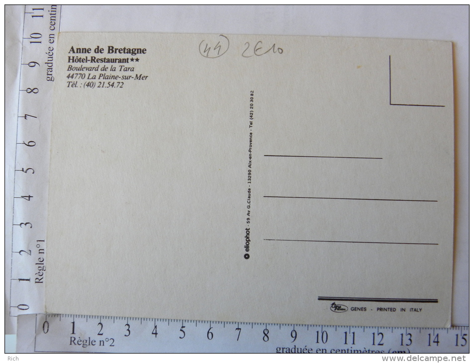 CP (44) Loire Atlantique - LA PLAINE Sur MER - Hôtel Anne De Bretagne - La-Plaine-sur-Mer