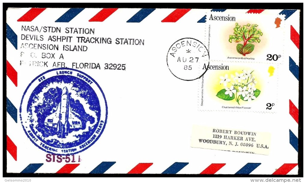 1985  ASCENSION   SPAZIO SPACE COLUMBIA Shuttle    Busta Commemorativa - Ozeanien