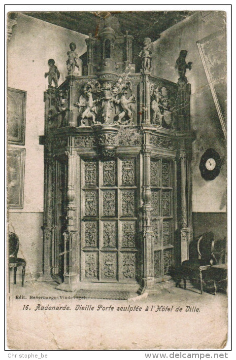 Oudenaarde, Audenarde, Vieille Porte Sculptée L´hotel De Ville (pk21726) - Oudenaarde