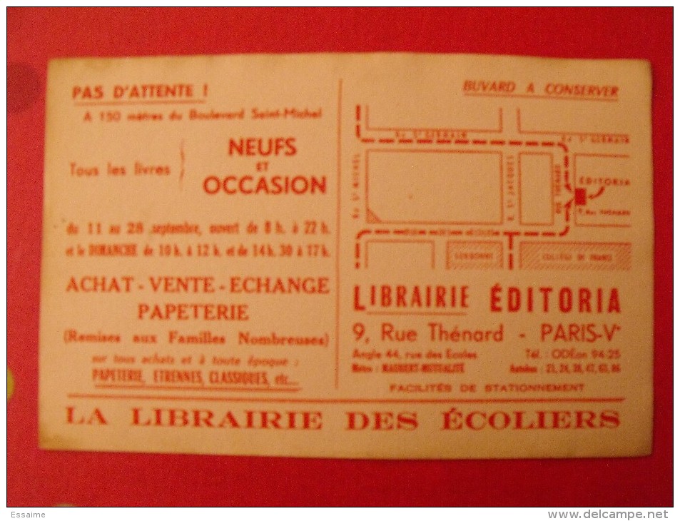 Buvard Librairie éditoria. écoliers. Paris. Vers 1950 - L