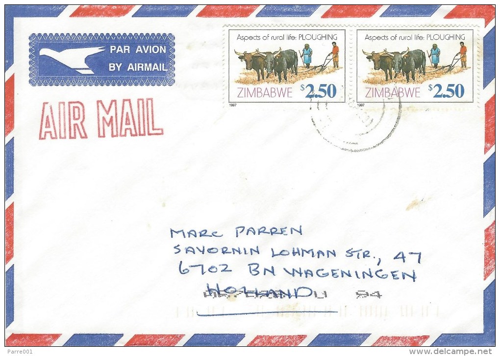 Zimbabwe 1998 Gweru Agriculture Ploughing Cover - Zimbabwe (1980-...)