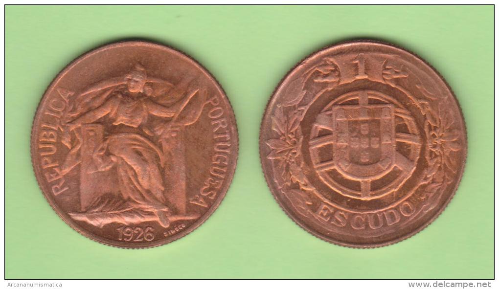 PORTUGAL  1 ESCUDO  1.926  Cobre  KM#576   T-DL-10.636  Copy - Portugal