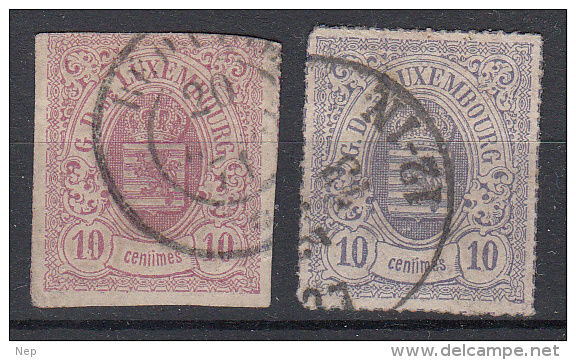 LUXEMBURG - Michel - 1865/75 - Nr 17a+b - Gest/Obl/Us - 1859-1880 Stemmi