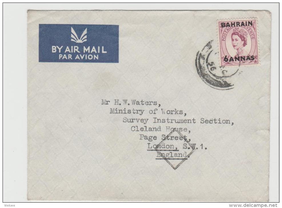 GS004/ Brief, Bahrein O.H.M.S. Nach London 1956 - Bahreïn (...-1965)