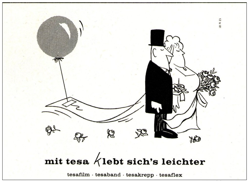 Original-Werbung/ Anzeige 1968 - TESA FILM / CARTOON - Ca. 120 X 80 Mm - Werbung