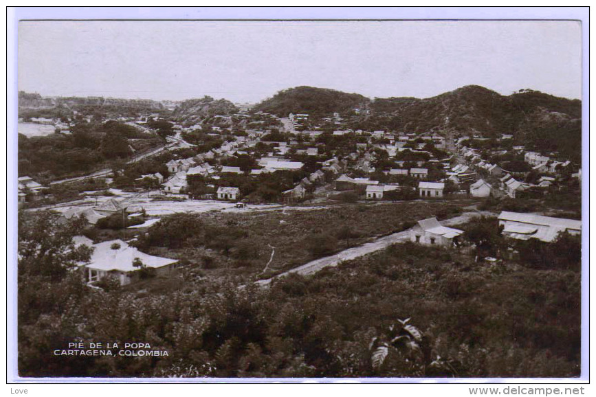 CARTAGENE (Colombie) Belle Vue éclairée "Pié De La Popa" Rare Carte Photo. - Colombia