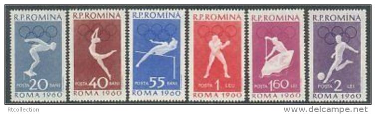 Romania 1960 Olympics Games Rome Swimming Women's Gymnastics Sports  Soccer Stamps MNH SC 1331-1336 Michel 1847-1852 - Verano 1960: Roma