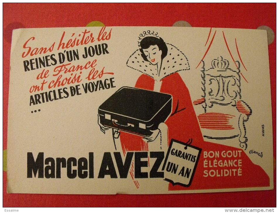 Buvard Articles De Voyage Marcel Avez. Valises. Vers 1950 - V