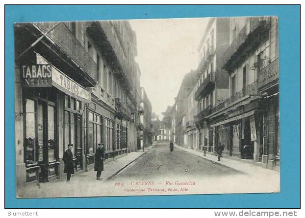 CPA Commerce Tabacs Rue Gambetta CASTRES 81 - Castres