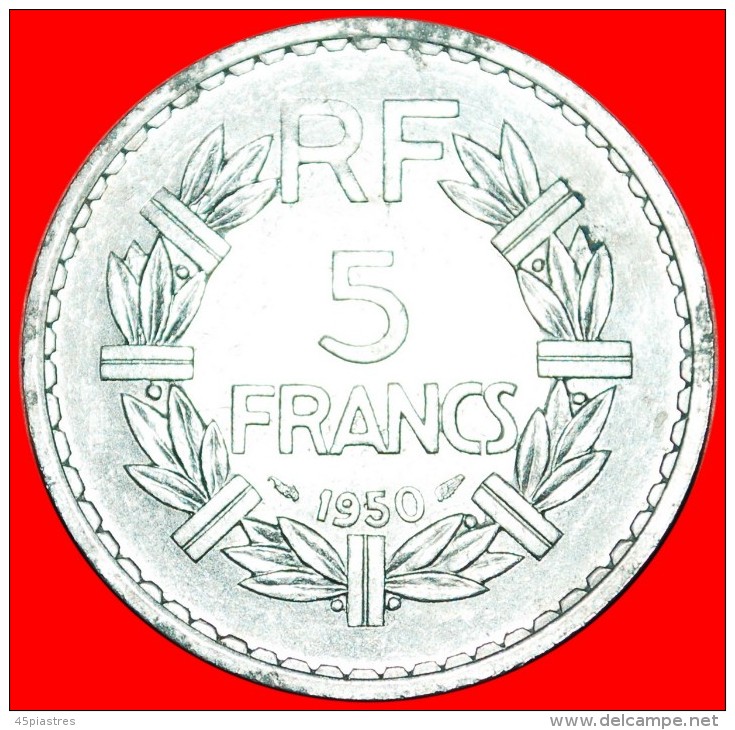 * LAUREATE HEAD (1945-1952): FRANCE  5 FRANCS 1950! LOW START   NO RESERVE! - 5 Francs