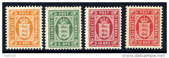 DENMARK 1902 Official Set Of 3 + Shade Of 10 Ø.  Perforated 12¾ MNH / **.  Michel  Dienst 8-10a + 10b - Dienstzegels