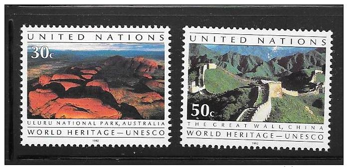 OA 6933 / ONU NEW YORK 1992 Yvert 605 à 606 ** - Hommage Aux Efforts De L´UNESCO - Altri & Non Classificati