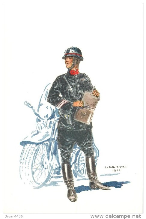 GENDARMERIE BELGE -  GENDARME RIJKSWACHT MOTARD - CPSM ILLUSTRATEUR; J. DELMART - état; TB - Autres & Non Classés