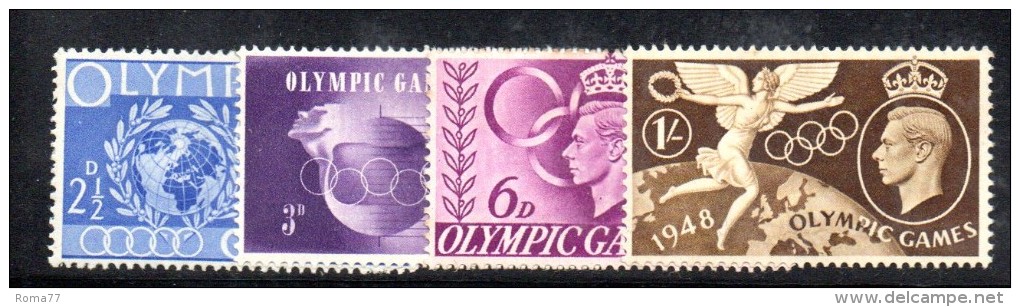 Y378 - GRAN BRETAGNA 1948 , Giorgio VI N. 241/244  ***  MNH Olimpiadi Londra - Nuovi