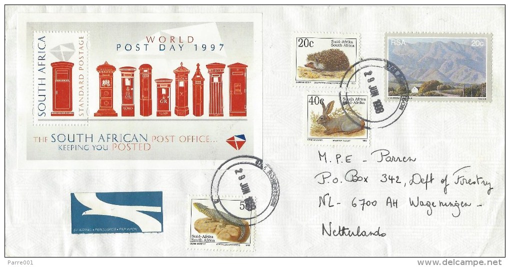 South Africa 1998 Robertson Post Day Miniature Sheet Hedgehog Rabbit Cover - Briefe U. Dokumente