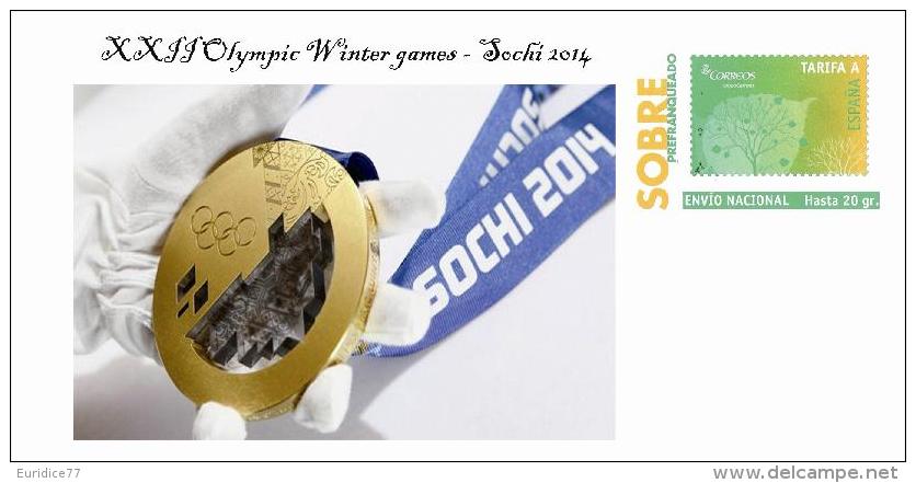 Spain 2014 - XXII Olimpics Winter Games Sochi 2014 Special Prepaid Cover - Winter 2014: Sotschi