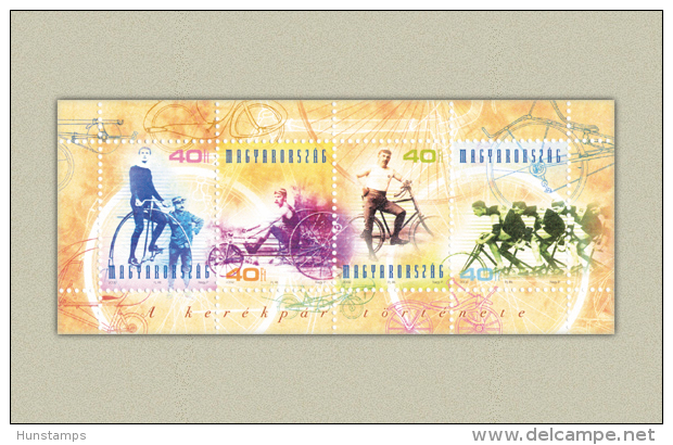 Hungary 2002. History Of The Bicycle Nice Sheet MNH (**) Michel: Bl. 268. - Ongebruikt