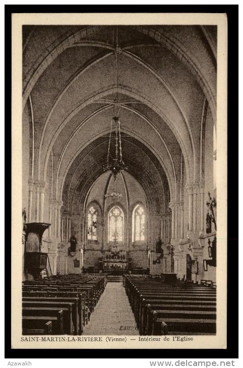 Saint Martin La Rivière - Valdivienne Vienne Interieur De L'église Canton  #01831 - Chauvigny