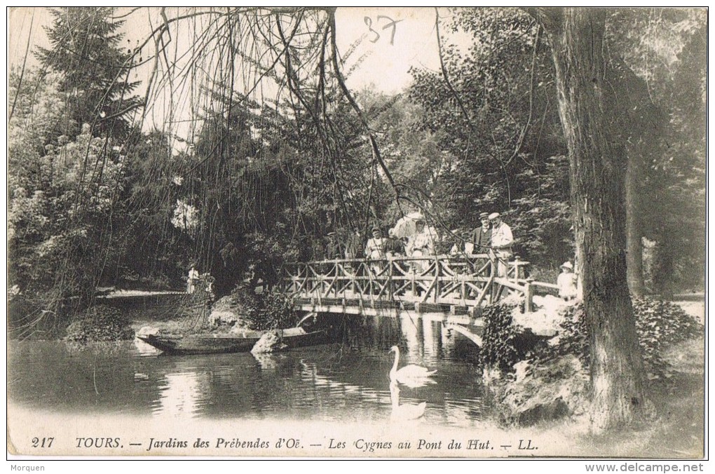 14629. Postal  TOURS Gare (indre Et Loire) 1915  Jardin Des Prebendes D'Or - Cartas & Documentos