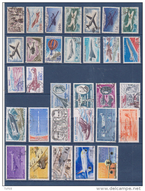 France Oblitéré Poste Aérienne Lot De 31 Timbres Cote 36,20 Euros - Collections