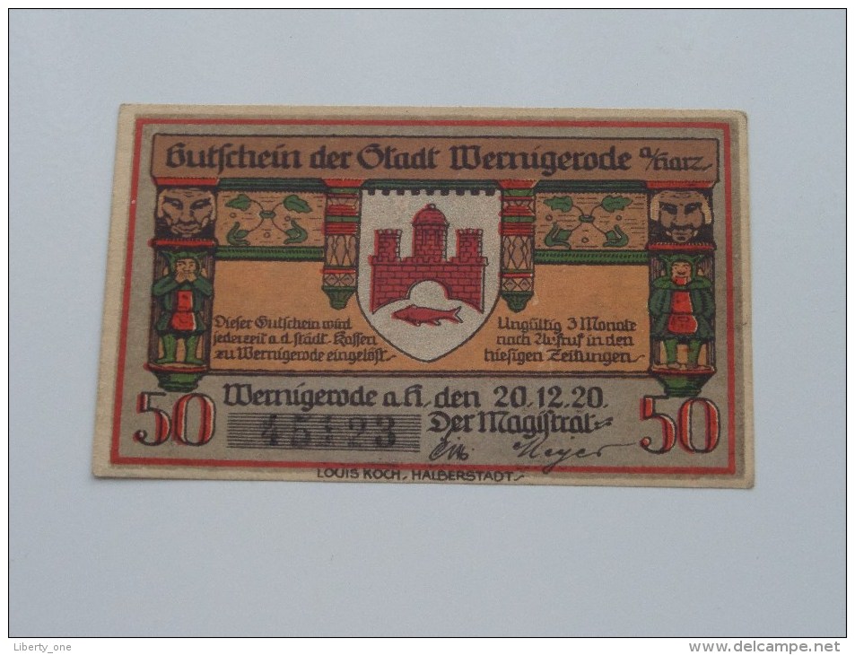 50 Pfennig WERNIGERODE Anno 1920 ( For Grade, Please See Photo ) ! - [11] Emissions Locales