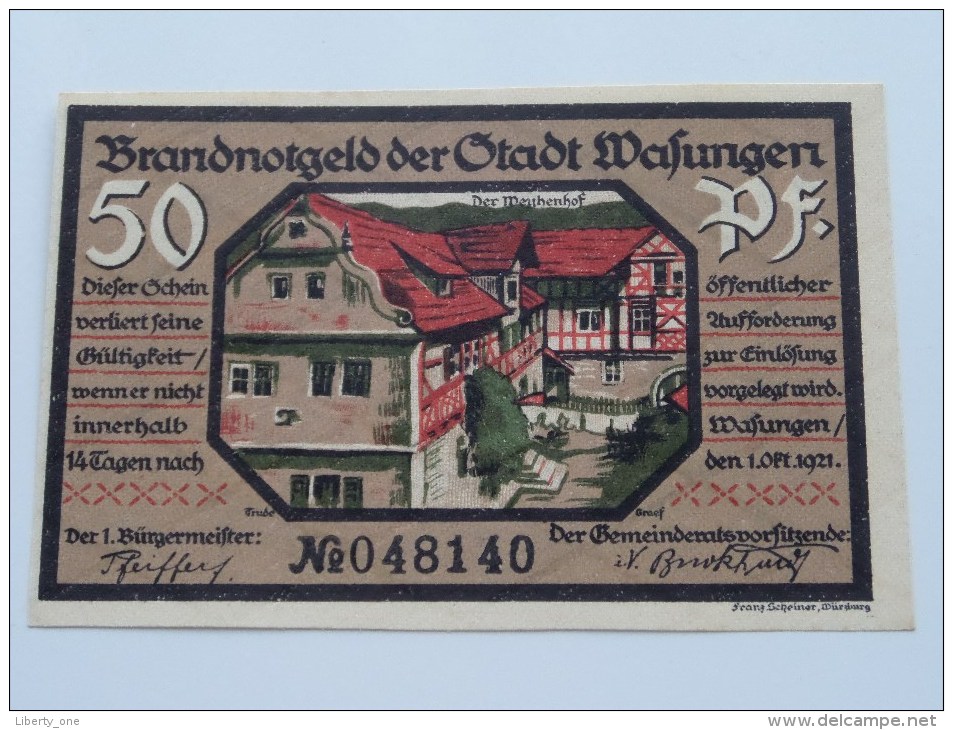 50 Pfennig WAFUNGEN Anno 1921 ( 4 Stuck ) ( For Grade, Please See Photo ) ! - [11] Emissions Locales