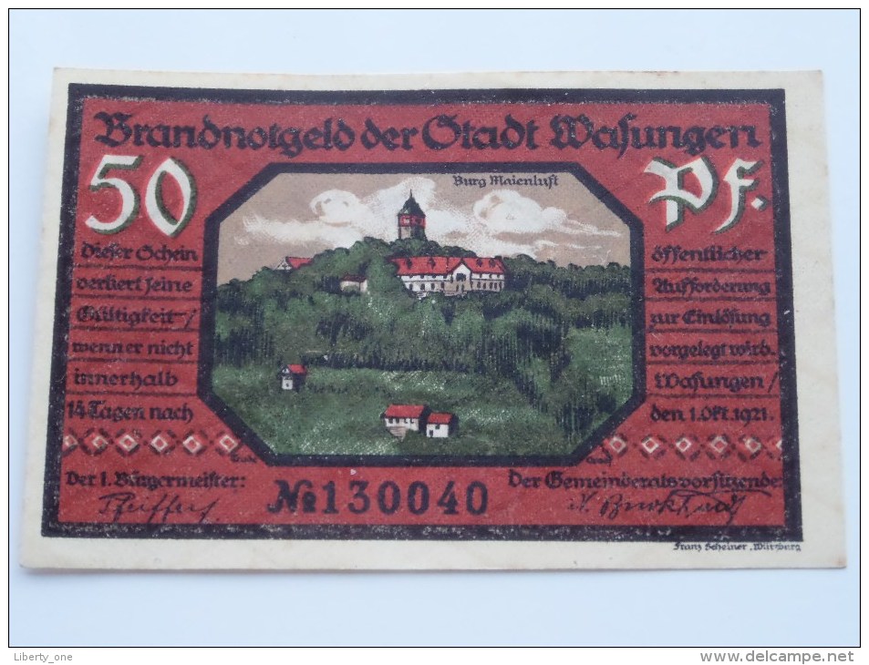 50 Pfennig WAFUNGEN Anno 1921 ( 4 Stuck ) ( For Grade, Please See Photo ) ! - [11] Emissions Locales