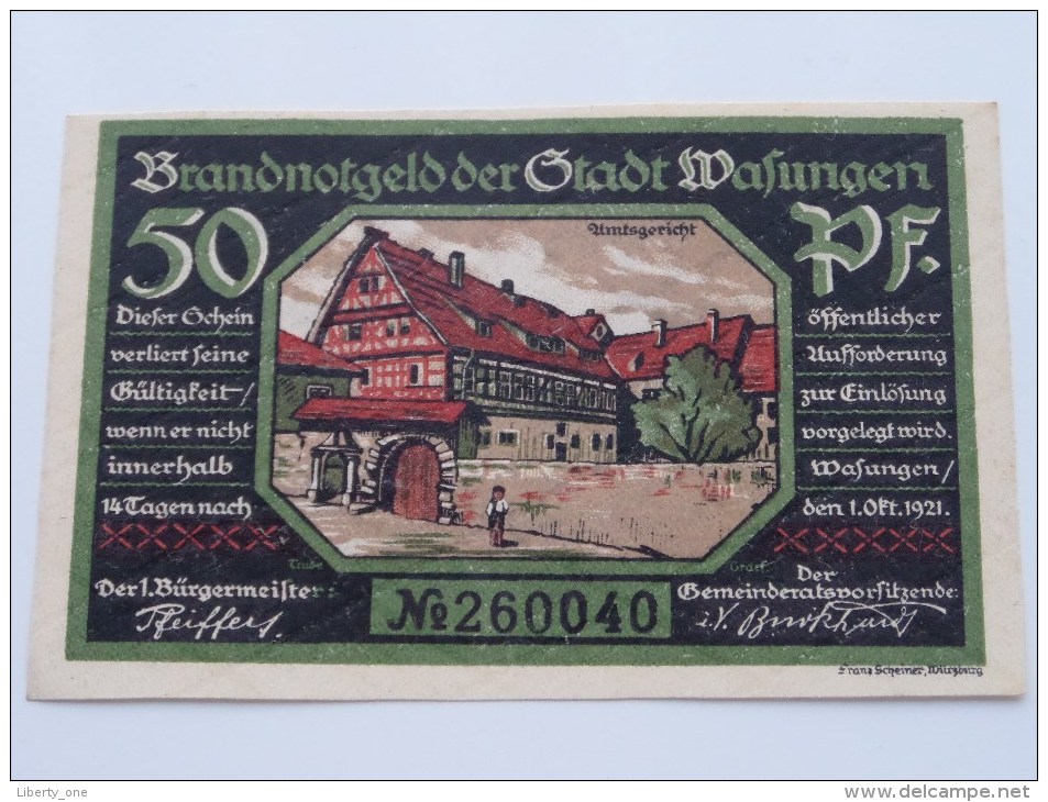 50 Pfennig WAFUNGEN Anno 1921 ( 4 Stuck ) ( for Grade, please see photo ) !