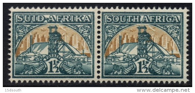 South Africa - 1941 1½d Gold Mine Pair (**) # SG 87 - Unused Stamps