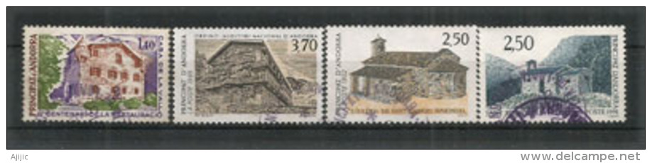 Les Églises Et L´architecture Romane En Andorre.  4 T-p Oblitérés Première Qualité - Used Stamps