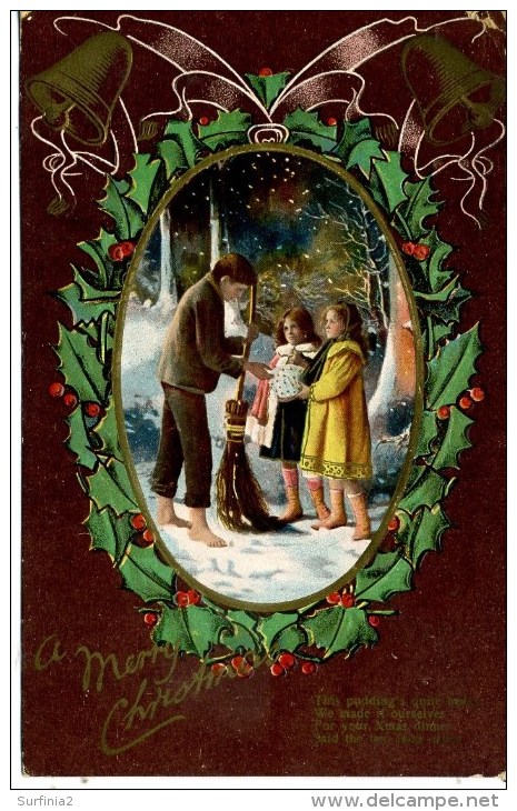 MERRY CHRISTMAS - BOY AND TWO GIRLS Xmas126 - Other & Unclassified