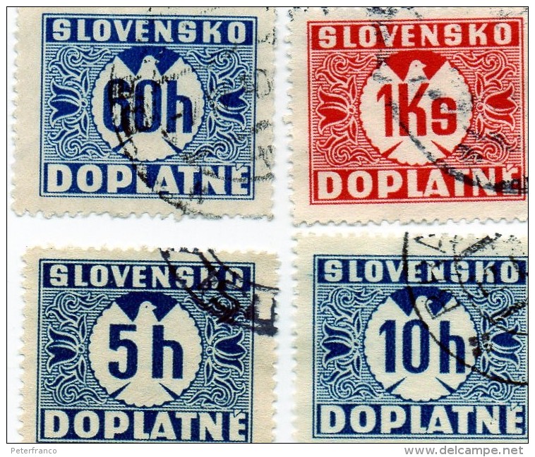 B - 1940 Slovacchia - Segnatasse - Oblitérés