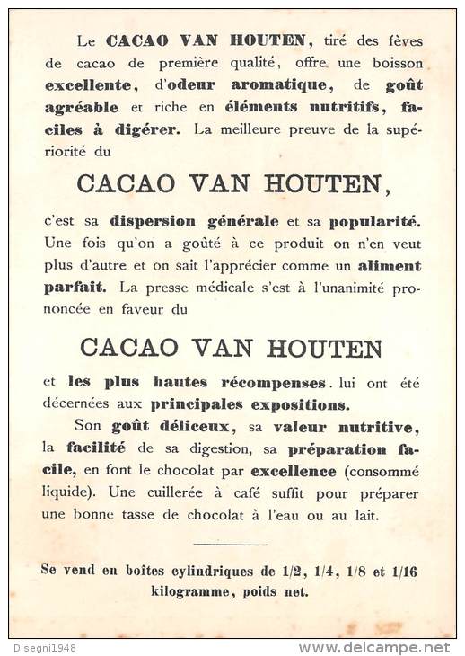 03997 "CACAO VAN HOUTEN - VUE DE HOLLANDE  - ZAANDAM  -  HOLLANDE SEPTENTRIONALE". CARTONCINO PUBBLICITARIO ORIGINALE. - Pubblicitari