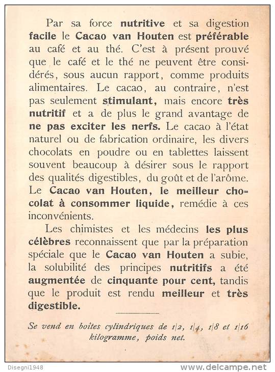 04002 "CACAO VAN HOUTEN - BENARES - SUR LE GANGE". CARTONCINO PUBBLICITARIO ORIGINALE. - Pubblicitari