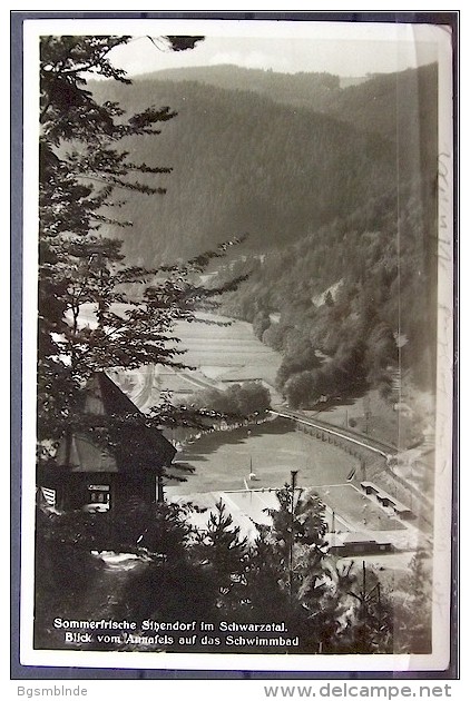 Alte Karte "Sommerfrische SITZENDORF Im Schwarzatal - Blick V. Annafels A.d. Schwinnbad"   Schwarzburg 1935 - Rudolstadt