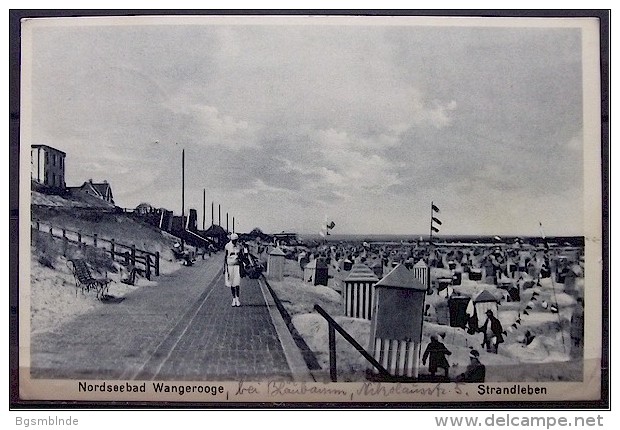 Alte Karte "Nordseebad Wangerooge - Strandleben"  1932 - Wangerooge