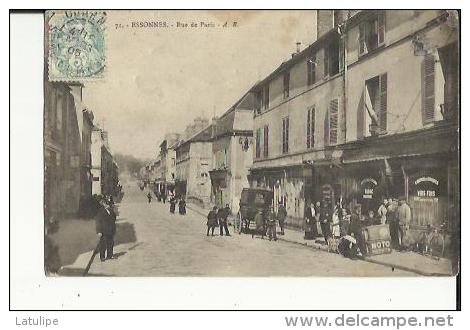 Essonnes  91    La Rue De Paris Tres Tres Animée-Calèche-Café-Epicerie Et Tabac - Essonnes