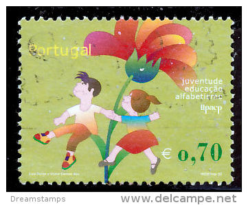 !										■■■■■ds■■ Portugal 2002 AF#2857ø Youth Education Literacy Flower Nice Stamp VFU (k0142) - Oblitérés