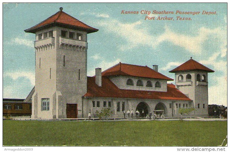 B49 / USA CPA KANSAS CITY PASSENGER DEPOT(GARE) TEXAS TRAIN VOYAGEE VOIR DOS - Kansas City – Kansas