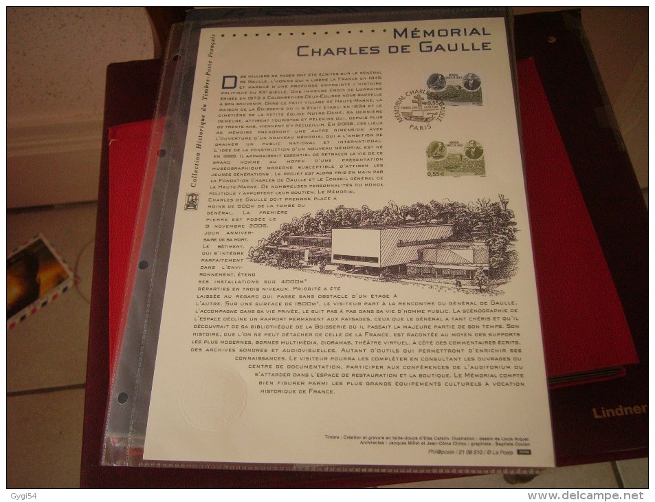 Document  Officiel 2008  Mémorial Charles De Gaulle - Documents Of Postal Services