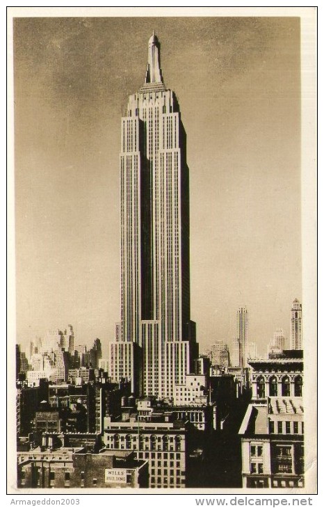 B49 / Cpa 1940 NEW YORK CITY - EMPIRE STATE BUILDING VOYAGEE VOIR DOS - Empire State Building