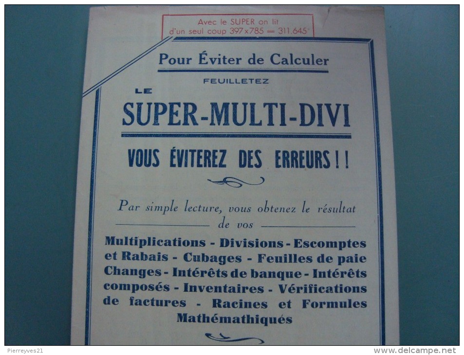 RARE SUPER MULTI DIVI WILKEN WILKENSON POUR EVITER DE CALCULER 1936 - 1901-1940