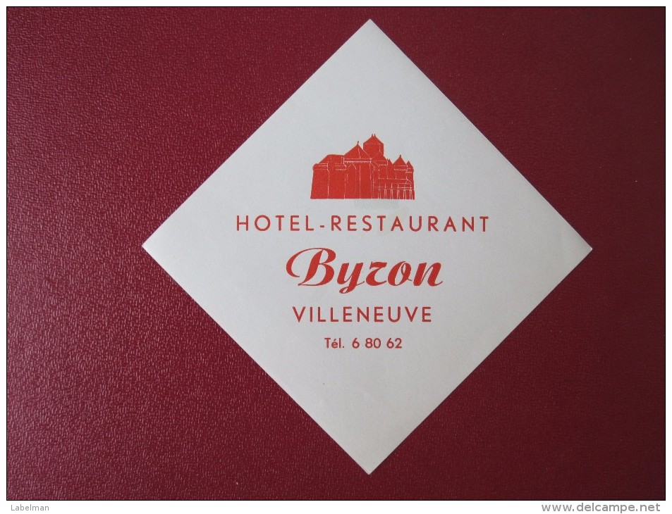 HOTEL MISC BYZON VILLENEUVE GASTHOF DEUTSCHLAND GERMANY DECAL STICKER LUGGAGE LABEL ETIQUETTE KOFFERAUFKLEBER - Hotel Labels