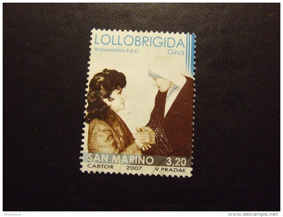 SAN MARINO 2007 LOLLOBRIGIDA 3,20 € USATO - Oblitérés