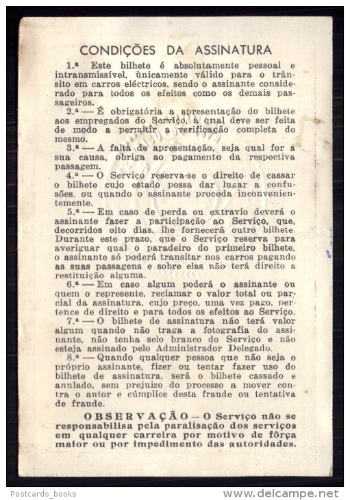 1949 2ºsemestre  Passe SCTP Transportes Colectivos Do PORTO Cidade. Pass Ticket BUS + TRAM Portugal - Europe