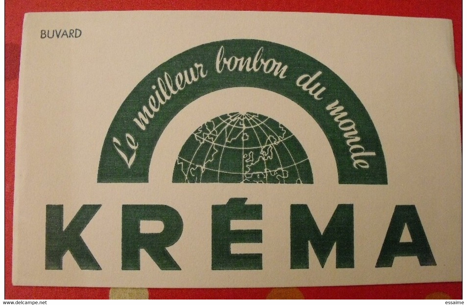 Buvard Bonbons Kréma Vert. Vers 1950 - B