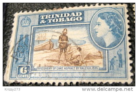 Trinidad And Tobago 1953 Discovery Of Lake Asphalt By Raleigh 6c - Used - Trinité & Tobago (...-1961)