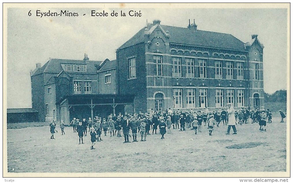 Eysden - Mines   -  école De La Cité -  Prent (9 X 5.5) Cm - Uit Reeks:  6 / 10 - Maasmechelen