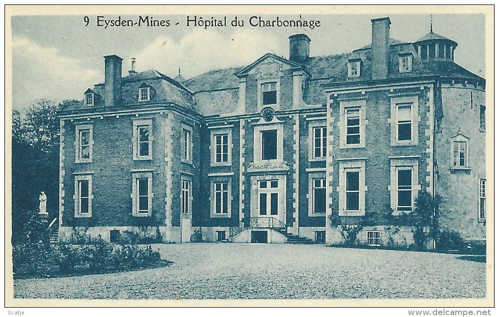 Eysden - Mines   -  Hôpital De Charbonnage  -  Prent (9 X 5.5) Cm - Uit Reeks:  9 / 10 - Maasmechelen